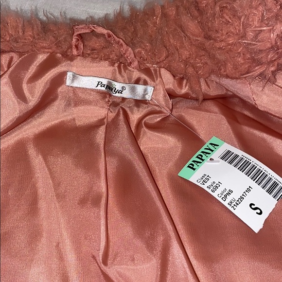 Papaya Faux Fur Dusty Rose Pink Furry Vest NWT🌸 - Picture 2 of 4
